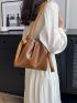 Minimalist Ruched Bag Small Brown