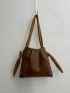 Minimalist Ruched Bag Small Brown