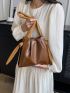 Minimalist Ruched Bag Small Brown