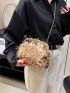 Sequin Decor Square Bag Rhinestone Decor For Party