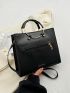 Small Square Bag Double Handle Solid Color Double Ring