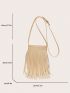 Fringe Decor Square Bag Mini Pink