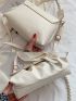 Minimalist Ruched Bag Small Flap White