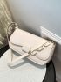 Minimalist Baguette Bag Medium Flap White