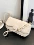 Minimalist Baguette Bag Medium Flap White