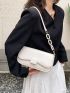 Minimalist Baguette Bag Medium Flap White