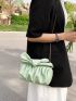 Minimalist Ruched Bag Mini Zipper Green