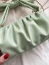 Minimalist Ruched Bag Mini Zipper Green