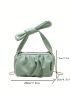 Minimalist Ruched Bag Mini Zipper Green