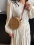 Mini Straw Bag Vacation Circle Design