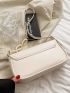 Letter Embossed Flap Baguette Bag Elegant