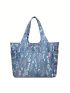 Letter Graphic Shopper Bag Casual