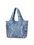 Letter Graphic Shopper Bag Casual