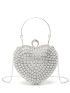 Mini Box Bag Heart Design Rhinestone Decor