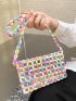 Mini Square Bag Colorblock Beaded Design