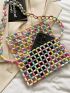 Mini Square Bag Colorblock Beaded Design