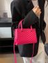 Mini Square Bag Quilted Pattern Neon Pink Funky