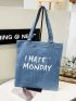 Letter Graphic Shopper Bag Preppy