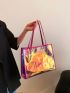 Holographic Beach Bag Contrast Binding Funky