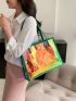 Holographic Beach Bag Contrast Binding Funky