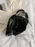 Small Hobo Bag Minimalist Black Nylon