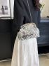 Small Square Bag Sequin & Rhinestone Decor Glamorous