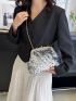 Small Square Bag Sequin & Rhinestone Decor Glamorous