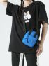 Mini Square Bag Double Handle Blue Unisex Style