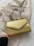 Small Envelope Bag Metallic Pattern Chain Strap