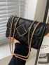 Mini Square Bag Quilted Chain Strap Flap