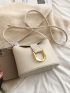 Mini Bucket Bag Solid Color Metal Decor