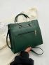 Small Square Bag Double Handle Solid Color Double Ring