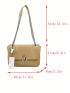 Medium Square Bag Solid Color Metal Decor