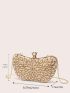 Small Box Bag Faux Pearl & Rhinestone Decor Chain Strap