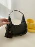 Crocodile Embossed Hobo Bag Black Fashionable With Coin Purse For Daily