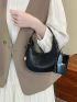 Crocodile Embossed Hobo Bag Black Fashionable With Coin Purse For Daily