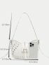 Small Shoulder Bag Crocodile Embossed Studded Decor