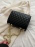 Mini Quilted Chain Strap Twist Lock Solid Color