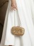 Small Box Bag Rhinestone Decor Chain Strap