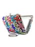 Mini Box Bag Colorblock Flower Shaped Rhinestone Decor Chain Strap