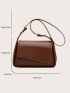 Small Shoulder Bag Solid Color Flap Design