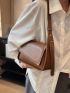 Small Shoulder Bag Solid Color Flap Design