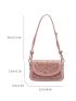 Small Shoulder Bag Geometric Embossed Cute Style