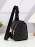 Mini Sling Bag Quilted Solid Color Double Layer Crossbody Bag