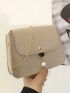 Mini Square Bag Solid Color Faux Pearl Decor