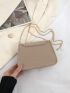 Mini Square Bag Solid Color Faux Pearl Decor