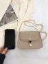 Mini Flap Square Bag Pearl Decor Nylon