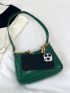 Small Shoulder Bag Crocodile Embossed Chain Decor