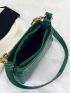 Small Shoulder Bag Crocodile Embossed Chain Decor