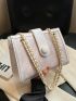 Small Square Bag Colorblock Chain Strap Button Decor